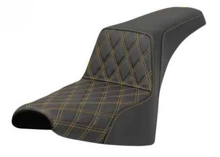 Saddlemen Step-Up Lattice Stitched Seat With Gold Stitching For Harley Davidson 2018-2024 FXBB Street Bob & FXST Standard Models (818-30-17207)