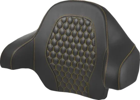 Saddlemen Honeycomb Tour Pack Backrest Pad With Gold Stitching For Harley Davidson 2014-2025 FLHR, FLHT, FLHX & FLTR Touring Models (814-07-15107)