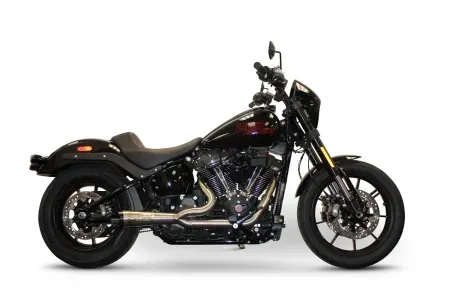 Two Brothers Racing 2-Into-1 Shorty Turnout Exhaust In Brushed Stainless Finish For 2025-2026 Softail Street Bob & Low Rider S (005-5610199)