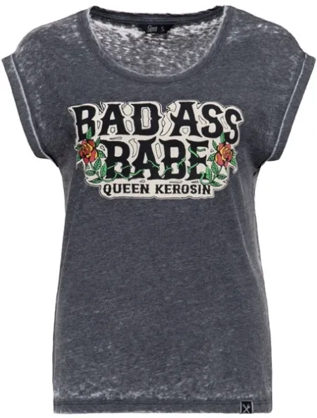 Queen Kerosin Bad Ass Babe T-shirt Anthracite (ARM493907)