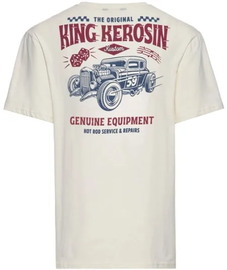 King Kerosin Hot Rod Service T-shirt Offwhite (ARM373907)