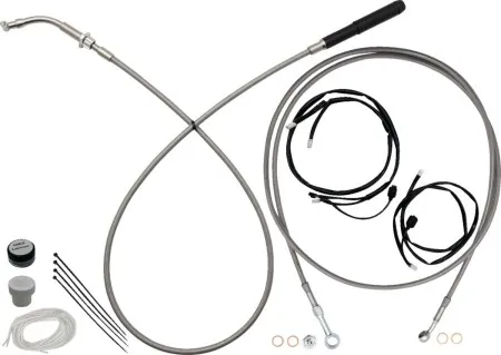 Fat Baggers Ez Install Upper Clutch Cable - 16 Handlebars - Braided Stainless Steel (249016)