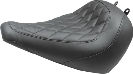 Mustang Diamond Wide Tripper Solo Seat Without Drivers Backrest In Black With Black Stitching For Harley Davidson 2023-2025 Softail FXBR Breakout Models (85033)
