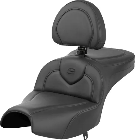 Saddlemen Standard Reach Smooth Roadsofa Seat With Drivers Backrest For Indian 2022-2025 Pursuit & Roadmaster Models (I22-02-187BR)