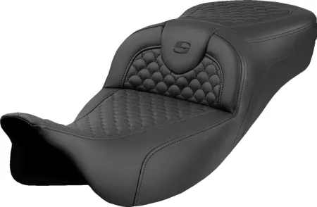 Saddlemen Extended Reach Dragon Scale Stitched RoadSofa Seat With Black Stitching For For Harley Davidson 2008-2024 FLHR, FLHT, FLHX & FLTR Touring Models (Does Not Fit 2023-2024 CVO Models) (808-07B-20900)
