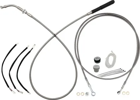 Fat Baggers Ez Install Upper Clutch Cable - 12 Handlebars - Braided Stainless Steel (249012)
