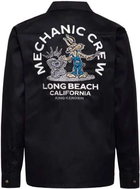 King Kerosin Mechanic Crew Shirt Black (ARM464907)