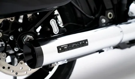 Rinehart 4 Inch HP40 2 Into 1 Slip-On Muffler In Chrome For Harley Davidson M8 Softail 2025-Up Models (500-1250)