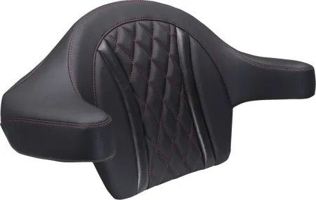 Mustang Deluxe Diamond Extended Arm Wrap-Around Backrest With Dark Cherry Stitching For Harley Davidson 2023-2025 Road Glide & Street Glide Models (88430DC)