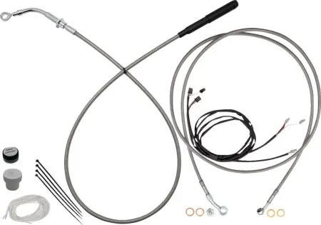 Fat Baggers Ez Install Upper Clutch Cable - 16 Handlebars - Braided Stainless Steel (219916-C)