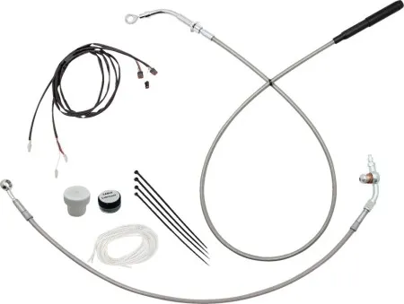 Fat Baggers Ez Install Upper Clutch Cable - 16 Handlebars - Braided Stainless Steel (119916-C)