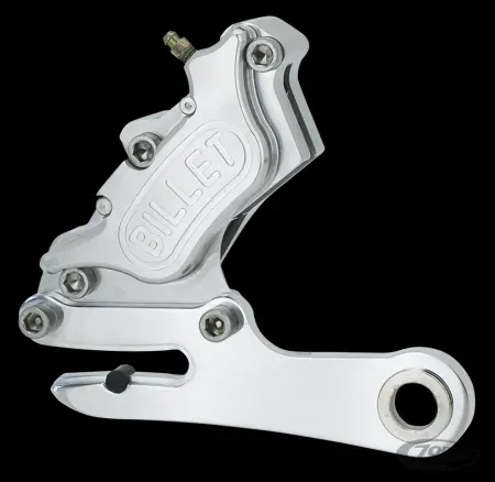 Harrison Billet 4 Piston Rear Brake Caliper With Bracket In Polished Or Black Finish For Harley Davidson 2004-2009 Sportster Models