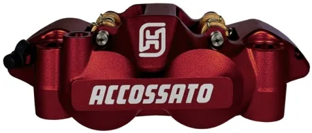 Accossato Left Side Monoblock Radial Brake Caliper In Red Finish (PZ004R-SX-ST)
