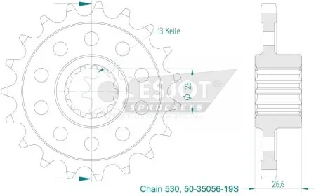 Esjot SPORT SPROCKET FRONT 530 (50-35056-19S)