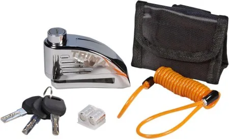 Trimax Disc-lock Alarmed With Reminder Cable 10MM Pin Chrome (TAL88)