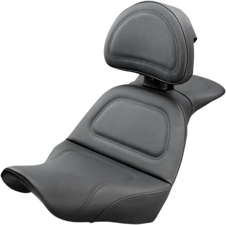 Saddlemen Explorer Ultimate Comfort Seat With Drivers Backrest For Harley Davidson 2018-2025 Softail Low Rider & Sport Glide Models (818-29-030)