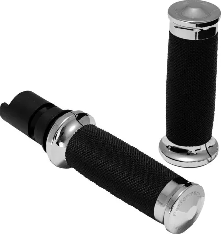 Performance Machine Contour Renthal Wrapped Grips Chrome For Harley Davidson 2025-2026 Softail, 2023-2026 Road Glide & Street Glide Models (0063-2105M-CH)