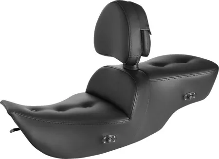 Saddlemen Heated Roadsofa Pillow Top Seat With Drivers Backrest For Harley Davidson 1997-2007 Touring Models (897-07-181BRHC)