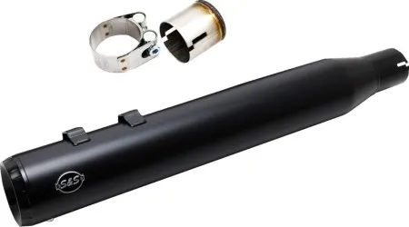 S&S Cycle Swindler Exhaust Conversion Kit 2 Into 1 Grand National Slip-On Muffler In Black For Harley Davidson 2017-2024 M8 Touring Models (550-1163)