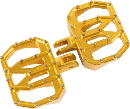 Thrashin Supply Co. Mini Aggressor Floorboards In Gold For Harley Davidson 2018-2026 M8 Softail Models (TSC-2031-5-SF)