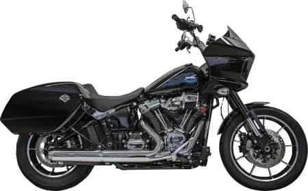 Bassani 4 Inch Slip-On Muffler In Chrome For Harley Davidson 2025-2026 Softail Heritage Classic FLHC, Street Bob FXBB & Low Rider S FXLRS Models (1S38FP)