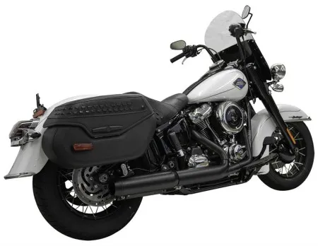 Bassani 4 Inch Slip-On Muffler In Black For Harley Davidson 2025-2026 Softail Heritage Classic FLHC, Street Bob FXBB & Low Rider S FXLRS Models (1S38FB)