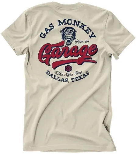 Gas Monkeys Garage GMG Hot Rod Shop Logo T-shirt Khaki (ARM746127)