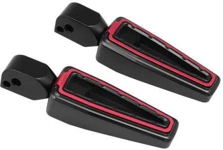 Fangster Passenger Footpegs Black Red For Harley Davidson 2018-2026 Softail Models (713446)