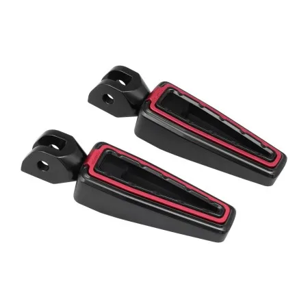 Fangster Footpegs Black Red For Harley Davidson With Male Mount Adapters (713430)