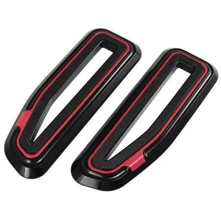 Fangster Floorboards Black Red Harley Davidson 1986-2017 Softail, 2012-2016 Dyna FLD Switchback, 1983-2023 Touring & 2009-2023 Trike Models (713414)