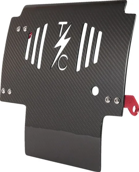 Thrashin Supply Co. Forged Gloss Carbon Fiber Skid Plate With Red Bracket For Harley Davidson 2024-2026 FLTRX Road Glide & FLHX Street Glide Models (TSC-3034-2)