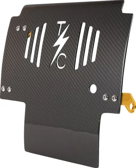 Thrashin Supply Co. Forged Gloss Carbon Fiber Skid Plate With Gold Bracket For Harley Davidson 2024-2026 FLTRX Road Glide & FLHX Street Glide Models (TSC-3034-5)