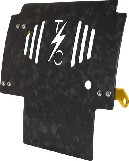 Thrashin Supply Co. Forged Carbon Fiber Skid Plate With Gold Bracket For Harley Davidson 2024-2026 FLTRX Road Glide & FLHX Street Glide Models (TSC-3035-5)