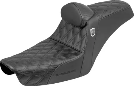 Saddlemen Pro Series SDC Gripper Step-Up Seat With Drivers Lumbar Rest For Harley Davidson 1996-2003 FXD Dyna Models (SC89604DB0)