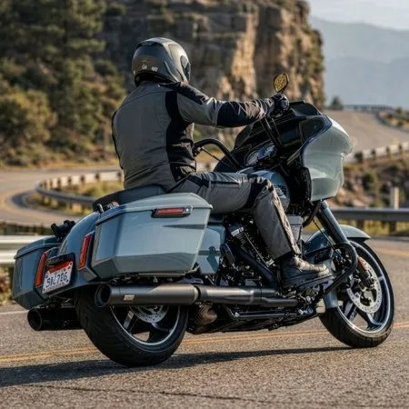 Track Series 2-2 Slash Cut Slip-On Mufflers In Black For 2017-2026 Touring Models (EP-152834-TS)