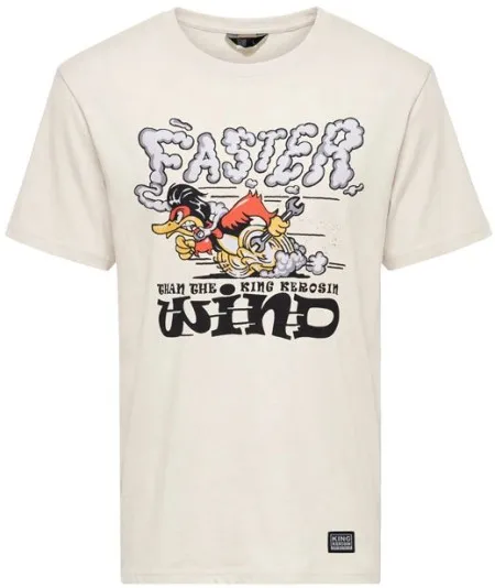 King Kerosin Faster Than The Wind T-shirt Off White (ARM681127)