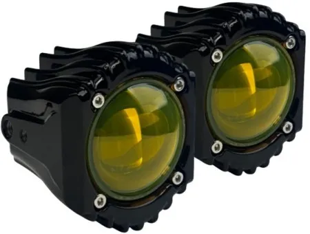 Custom Dynamics Shark Demon LED Yellow Fog Lights For 2025-2026 Softail (SD-FOG-4Y)