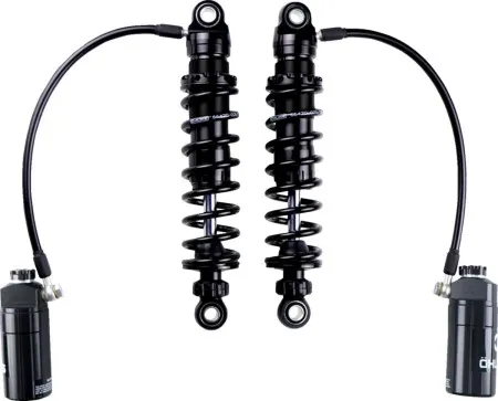 Ohlins STX 36 Blackline 12 Inch Shocks With Black Reservoir For Harley Davidson 2014-2026 Touring Models (HD 050)