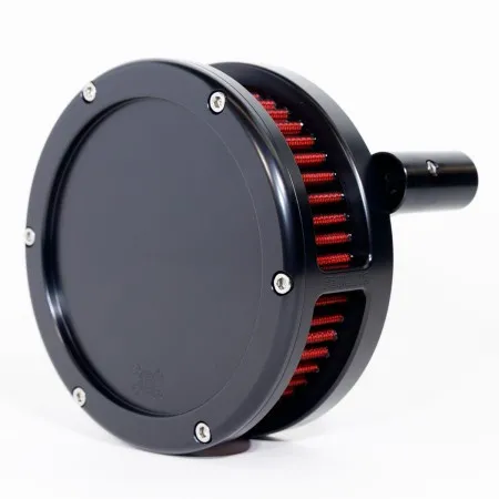 Feuling BA Solid Cover Slim Air Cleaner Kit In Black With Red Filter For Harley Davidson 2008-2016 FLT / 2016-2017 FLST & FXDLS (Fly By Wire) Models (5453-S)