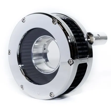 Feuling BA Slim Air Cleaner Kit With Clear Cover In Chrome Finish With Black Filter For Harley Davidson 2008-2016 FLT / 2016-2017 FLST & FXDLS (Fly By Wire) Models (5558-S)