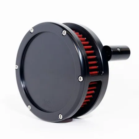 Feuling BA Solid Cover Slim Air Cleaner Kit In Black With Red Filter For Harley Davidson 1993-1999 Dyna, Softail & Touring Models (5463-S)