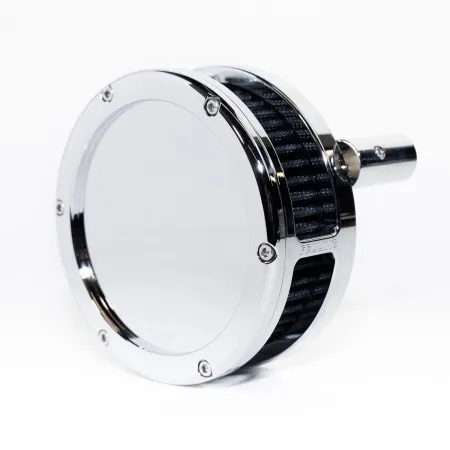 Feuling BA Solid Cover Slim Air Cleaner Kit In Chrome With Black Filter For Harley Davidson 1993-1999 Dyna, Softail & Touring Models (5567-S)