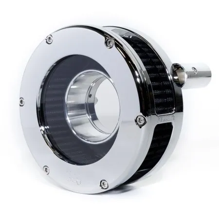 Feuling BA Slim Air Cleaner Kit With Clear Cover In Chrome Finish With Black Filter For Harley Davidson 1993-1999 Dyna, Softail & Touring Models (5568-S)