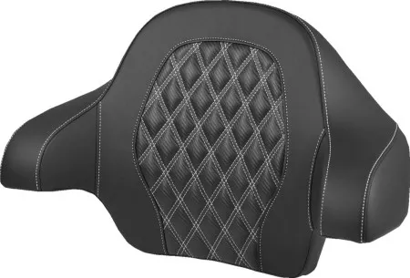 Saddlemen Lattice Stitched Carbon Fiber Tour Pak Backrest Pad With White Stitching For Harley Davidson 2014-2025 FLHR, FLHT, FLHX & FLTR Models (814-07-20706)